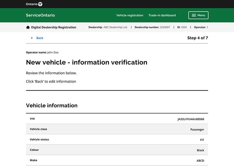 Service Ontario screen 11
