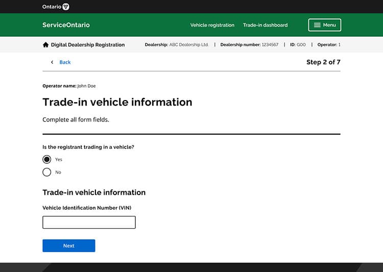 Service Ontario screen 6