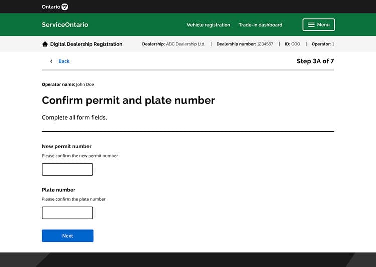 Service Ontario screen 9