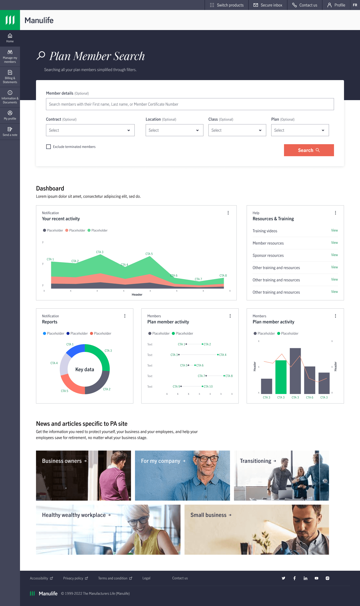 Plan Administrator Home (PowerBi)