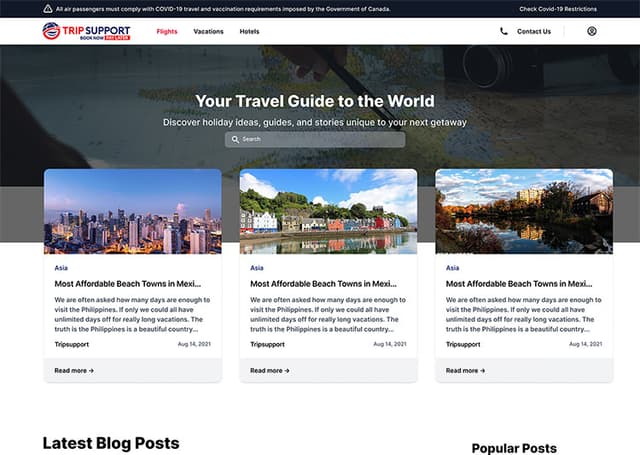 Trip Support project screen 14